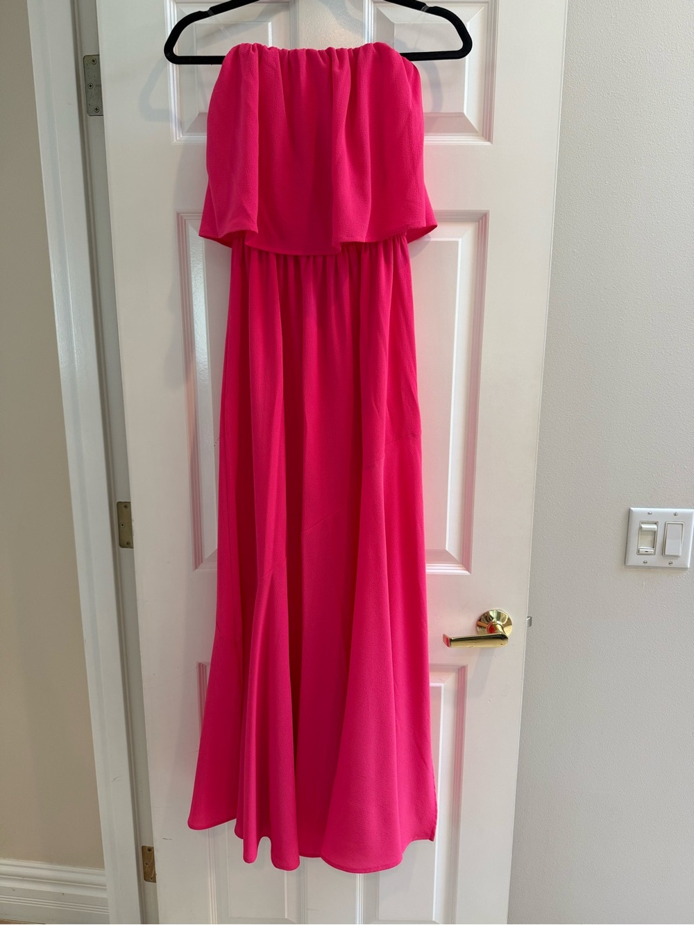 Strapless Hot Pink Maxi Dress- VICI collection
